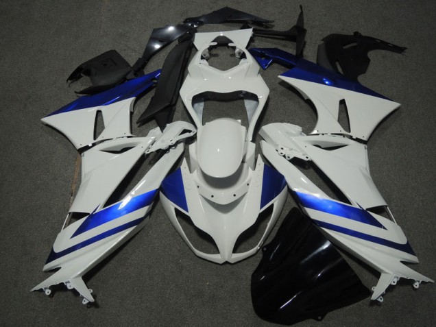 Blanc Bleu Carénage ZX6R 2009-2012 Blanc Bleu Carénage ZX6R 2009-2012