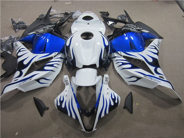 Blanc Bleu Flamme Carénage CBR 600 RR 2009-2012 Blanc Bleu Flamme Carénage CBR 600 RR 2009-2012