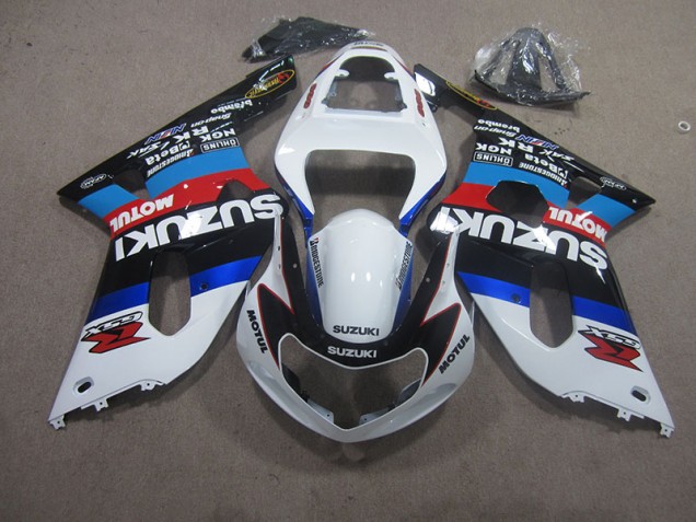 Blanc Bleu Motul Carénage GSXR 600 K1 K2 K3 2001-2003 Blanc Bleu Motul Carénage GSXR 600 K1 K2 K3 2001-2003