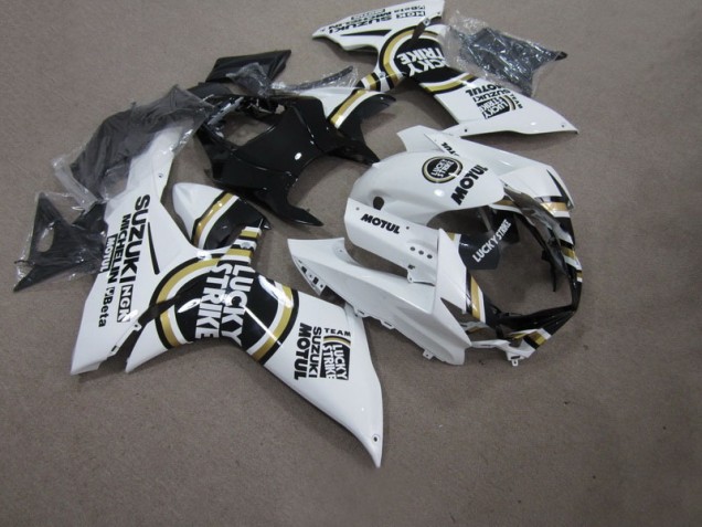 Blanc Lucky Strike Noir Motul Carénage GSXR 750 K11 2011-2024 Blanc Lucky Strike Noir Motul Carénage GSXR 750 K11 2011-2024