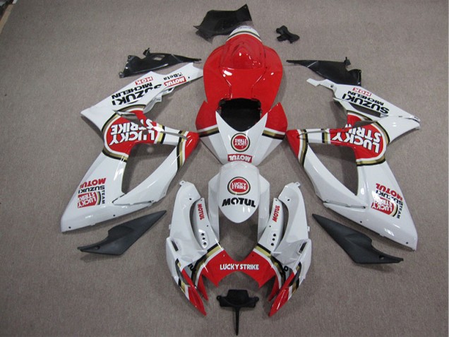 Blanc Lucky Strike Rouge Motul Carénage GSXR 1000 K5 2005-2006 Blanc Lucky Strike Rouge Motul Carénage GSXR 1000 K5 2005-2006