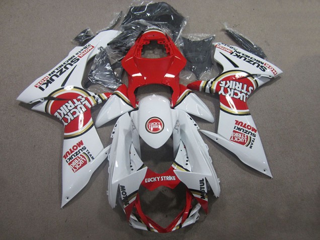 Blanc Lucky Strike Rouge Motul Carénage GSXR 600 K11 2011-2024