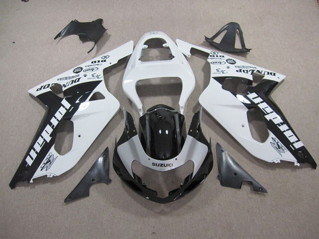 Blanc Noir Carénage GSXR 600 K1 K2 K3 2001-2003 Blanc Noir Carénage GSXR 600 K1 K2 K3 2001-2003