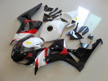 Blanc Noir avec No Décalque Carénage CBR 1000 RR 2006-2007