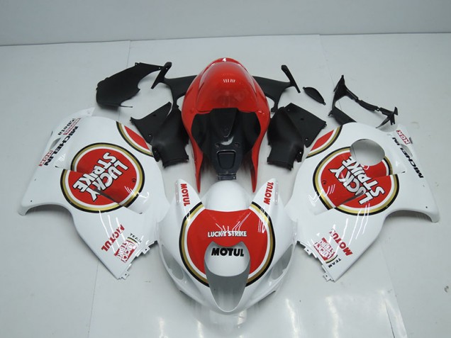 Blanc Rouge Lucky Strike Motul Carénage GSXR 1300 Hayabusa 1996-2007 Blanc Rouge Lucky Strike Motul Carénage GSXR 1300 Hayabusa 1996-2007