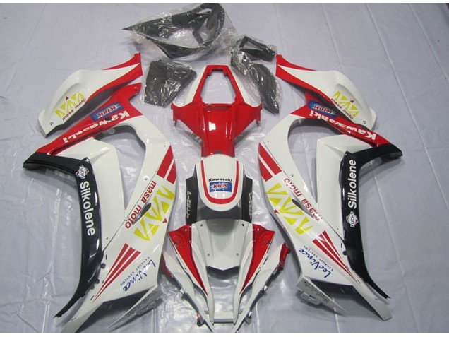 Blanc Rouge Silkolene Carénage ZX10R 2011-2015 Blanc Rouge Silkolene Carénage ZX10R 2011-2015