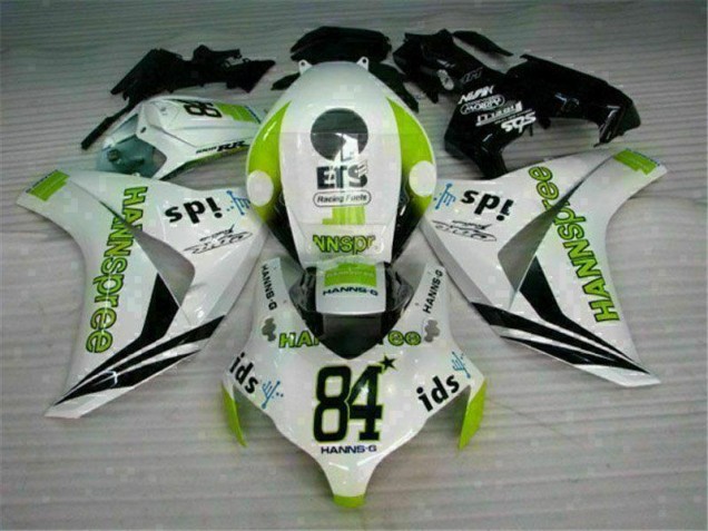 Blanc Vert Hannspree 84 Carénage CBR 1000 RR 2008-2011 Blanc Vert Hannspree 84 Carénage CBR 1000 RR 2008-2011