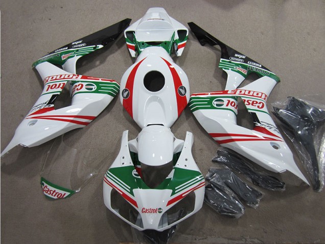 Blanc Vert Rouge Castrol Carénage CBR 1000 RR 2006-2007 Blanc Vert Rouge Castrol Carénage CBR 1000 RR 2006-2007
