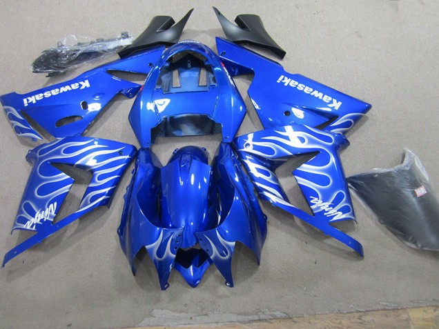 Bleu Blanc Flamme Carénages ZX10R 2003-2005 Bleu Blanc Flamme Carénages ZX10R 2003-2005