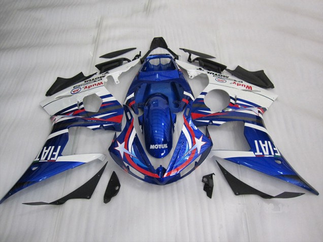 Bleu Blanc Motul Fiat Carénage R6 2003-2005 Bleu Blanc Motul Fiat Carénage R6 2003-2005