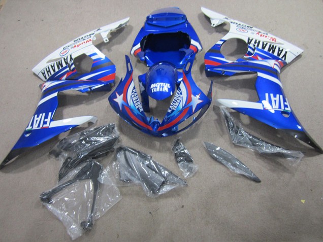 Bleu Blanc Motul Fiat Carénages R6 2003-2005 Bleu Blanc Motul Fiat Carénages R6 2003-2005