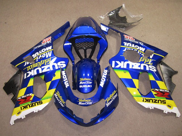 Bleu Jaune Telefumica Movistar Carénage GSXR 1000 K1 2000-2002 Bleu Jaune Telefumica Movistar Carénage GSXR 1000 K1 2000-2002