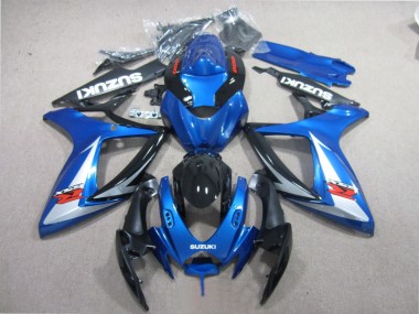Bleu Noir Blanc Carénage GSXR 600 K6 2006-2007