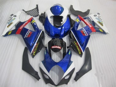 Bleu Noir Rockstar Carénage GSXR 1000 K7 2007-2008