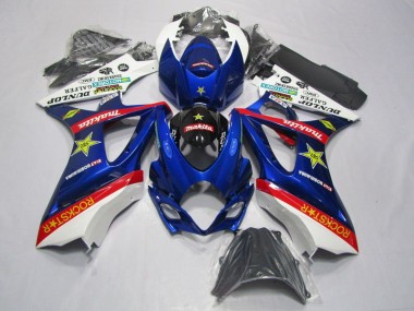Bleu Rouge Rockstar Carénage GSXR 1000 K7 2007-2008