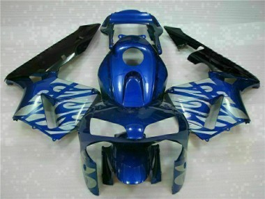 Bleu avec Argent Flamme Carénage CBR 600 RR 2003-2004