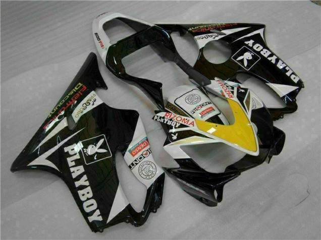 Jaune Argent Noir Playboy Carénage CBR 600 F4i 2001-2003 Jaune Argent Noir Playboy Carénage CBR 600 F4i 2001-2003
