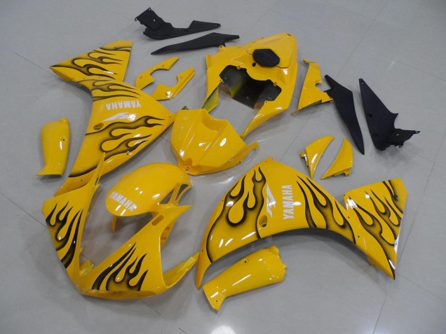 Jaune Noir Flamme Carénage R1 2009-2011 Jaune Noir Flamme Carénage R1 2009-2011