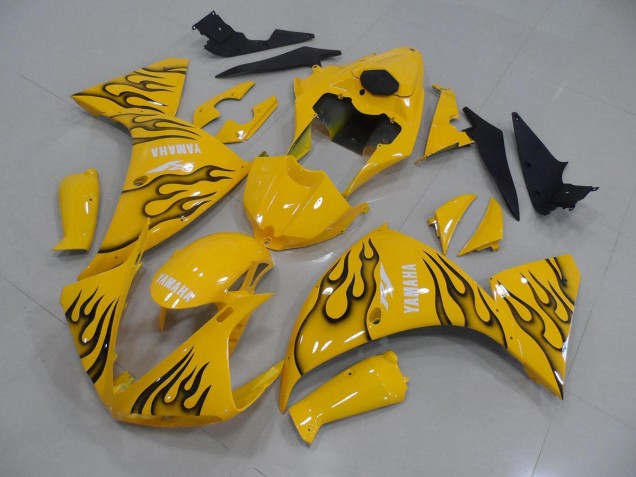 Jaune Noir Flamme Carénage R1 2012-2014 Jaune Noir Flamme Carénage R1 2012-2014