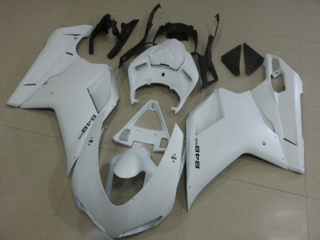 Matte Blanc Carénage Ducati 848 1098 1198 2007-2014 Matte Blanc Carénage Ducati 848 1098 1198 2007-2014