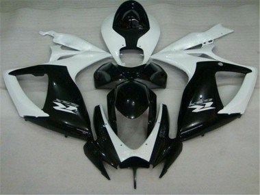 Noir Blanc Carénage GSXR 600 / 750 K6 2006-2007