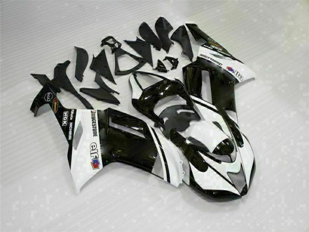 Noir Blanc Carénages ZX6R 2007-2008 Noir Blanc Carénages ZX6R 2007-2008