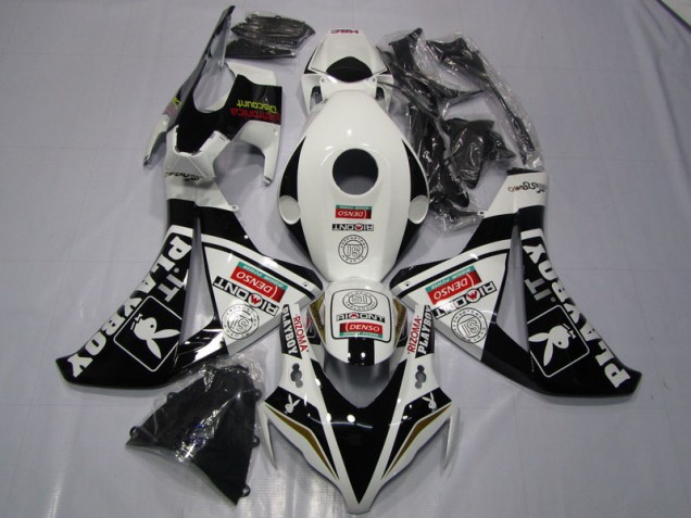 Noir Blanc Denso Playboy Carénage CBR 1000 RR 2008-2011 Noir Blanc Denso Playboy Carénage CBR 1000 RR 2008-2011