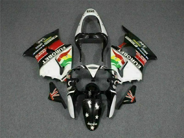 Noir Blanc Eurobet Carénage ZX6R 2000-2002 Noir Blanc Eurobet Carénage ZX6R 2000-2002