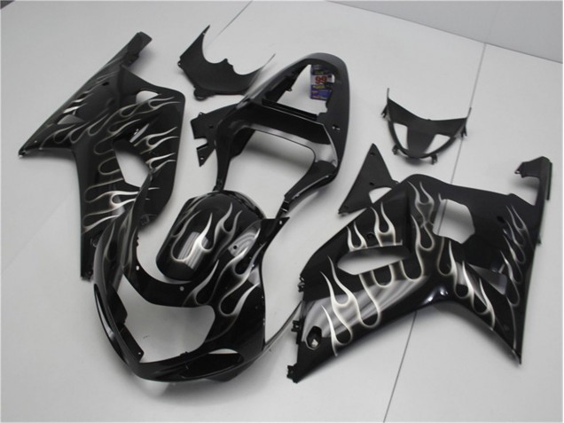 Noir Blanc Flamme Carénage GSXR 600 / 750 K1 K2 K3 2001-2003 Noir Blanc Flamme Carénage GSXR 600 / 750 K1 K2 K3 2001-2003