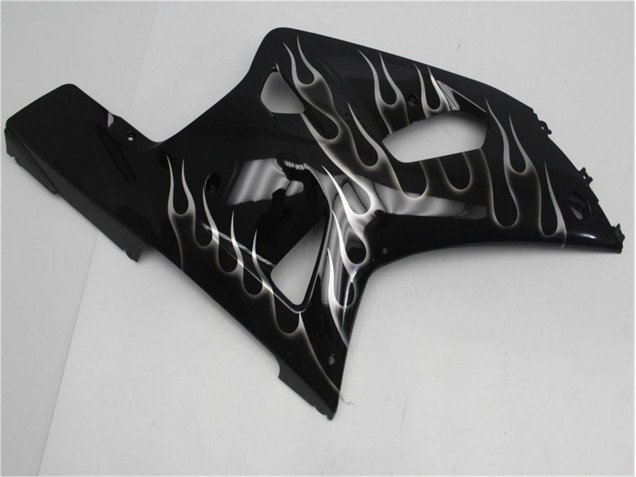 Noir Blanc Flamme Carénage GSXR 600 / 750 K1 K2 K3 2001-2003 Noir Blanc Flamme Carénage GSXR 600 / 750 K1 K2 K3 2001-2003