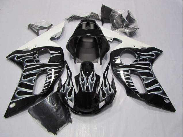 Noir Blanc Flamme Carénage R6 1998-2002