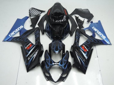 Noir Bleu Flamme Carénage GSXR 1000 K7 2007-2008