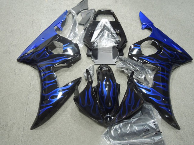 Noir Bleu Flamme Carénages R6 2003-2005 Noir Bleu Flamme Carénages R6 2003-2005