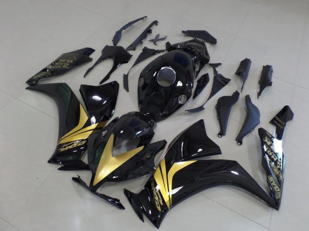 Noir Brillant Or Décalque Carénage CBR 1000 RR 2012-2016 Noir Brillant Or Décalque Carénage CBR 1000 RR 2012-2016