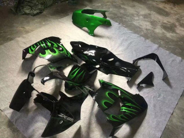 Noir Brillant Vert Flamme Carénage ZX9R 2000-2001 Noir Brillant Vert Flamme Carénage ZX9R 2000-2001