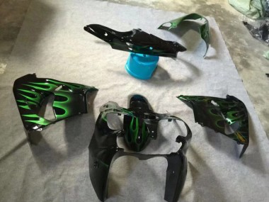 Noir Brillant Vert Flamme Carénage ZX9R 2002-2003