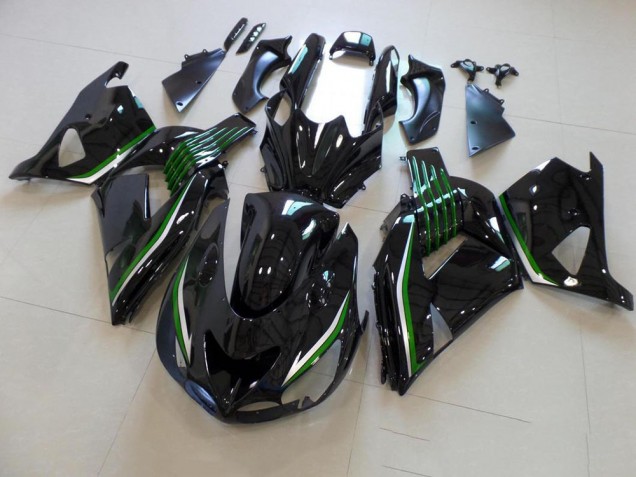 Noir Brillant avec Ligne Verte Carénage ZX14R ZZR 1400 2006-2011 Noir Brillant avec Ligne Verte Carénage ZX14R ZZR 1400 2006-2011