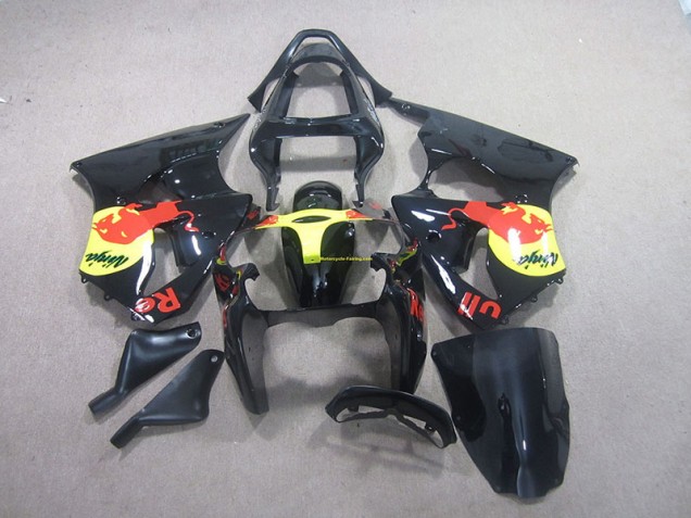Noir Jaune Red Bull Ninja Carénage ZX6R 2000-2002 Noir Jaune Red Bull Ninja Carénage ZX6R 2000-2002