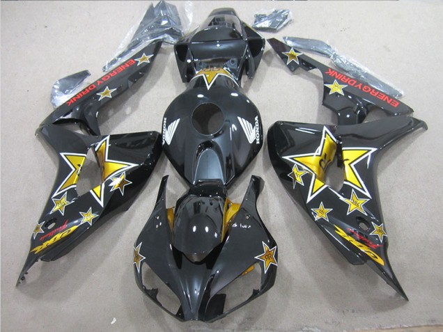 Noir Jaune Énergie DRINK Carénage CBR 1000 RR 2006-2007 Noir Jaune Énergie DRINK Carénage CBR 1000 RR 2006-2007