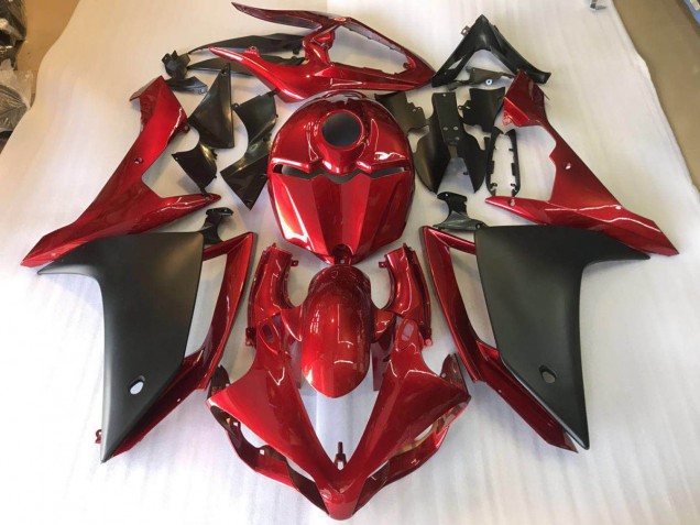 Noir Mat Rouge Carénages R1 2007-2008 Noir Mat Rouge Carénages R1 2007-2008
