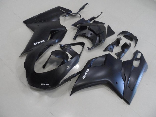 Noir Mat avec Blanc 848 Carénage Ducati 848 1098 1198 2007-2014