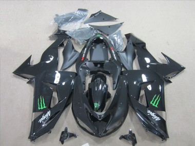 Noir Ninja Vert Monster Carénage ZX6R 2007-2008