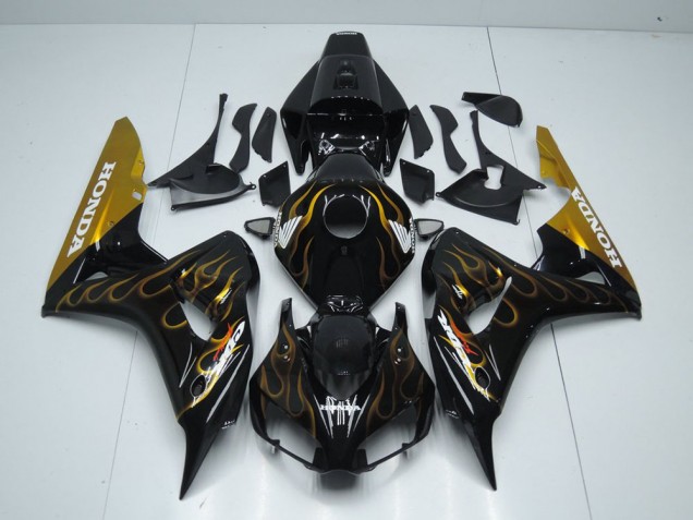 Noir Or Flamme Carénage CBR 1000 RR 2006-2007 Noir Or Flamme Carénage CBR 1000 RR 2006-2007