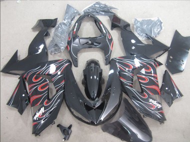 Noir Rouge Blanc Flamme Ninja Carénage ZX10R 2006-2007