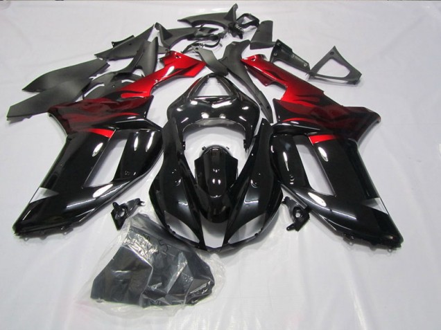 Noir Rouge Carénage ZX6R 2007-2008 Noir Rouge Carénage ZX6R 2007-2008