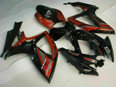 Noir Rouge Carénages GSXR 600 / 750 K6 2006-2007