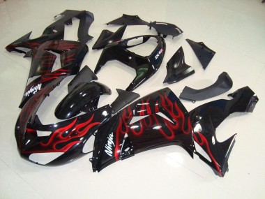 Noir Rouge Flamme Carénage ZX10R 2006-2007
