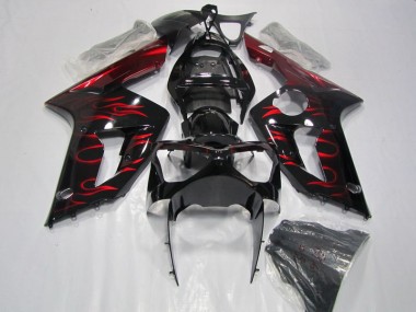 Noir Rouge Flamme Carénage ZX6R 2003-2004