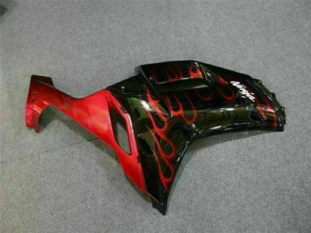 Noir Rouge Flamme Carénage ZX6R 2007-2008 Noir Rouge Flamme Carénage ZX6R 2007-2008