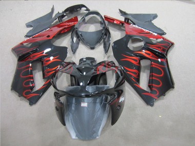 Noir Rouge Flamme Carénages ZX6R 2007-2008